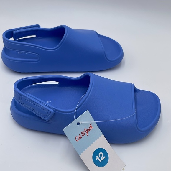 NWT Cat & Jack Toddler Footbed Slip-On Sandals - Blue Wynne, Size 12 - Picture 7 of 13